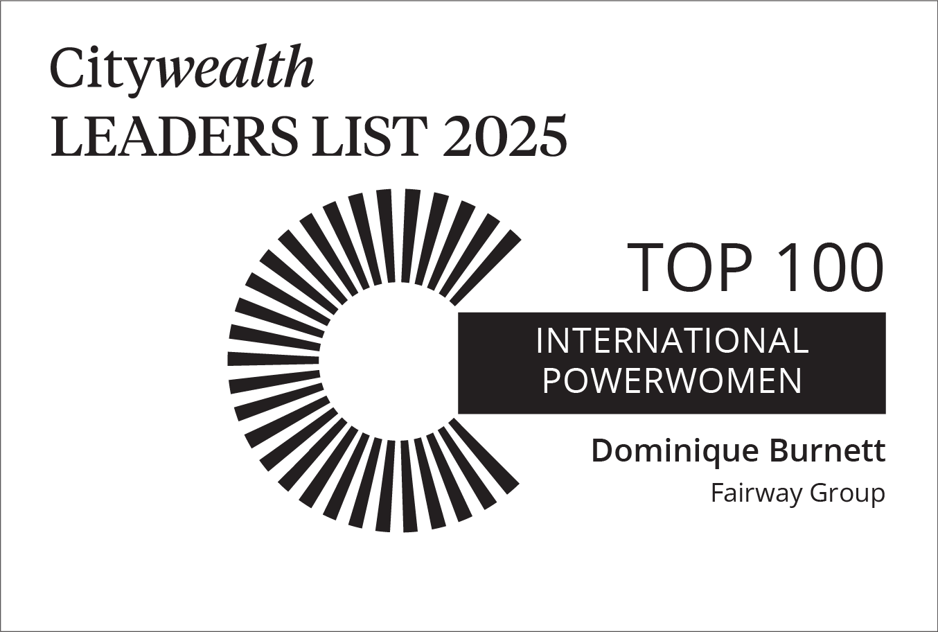 Top 100 International Powerwomen 2025 Dominique Burnett Fairway Group Image