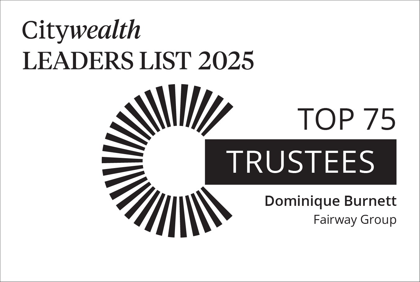 Top 75 Trustees 2025 Dominique Burnett Fairway Group Image
